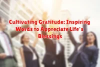Cultivating Gratitude: Inspiring Words to Appreciate Life's Blessings Cultivating Gratitude: Inspiring Words to Appreciate Life's Blessings