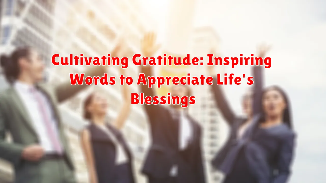 Cultivating Gratitude: Inspiring Words to Appreciate Life's Blessings